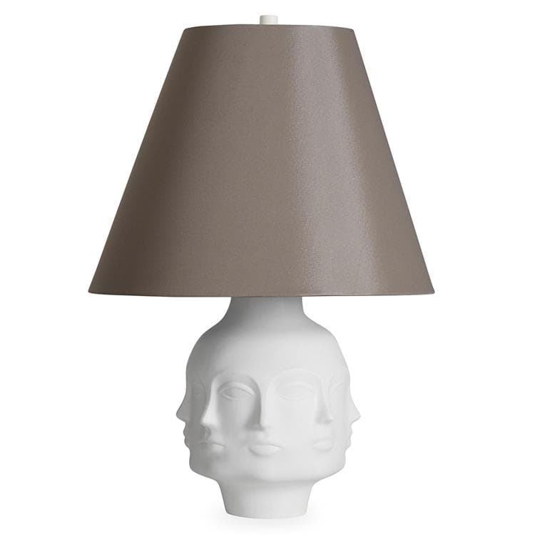 DORA MAAR-Lampe à poser Porcelaine/Soie H66cm Blanc