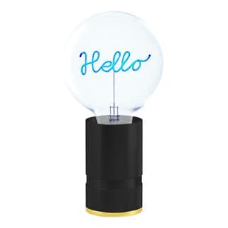 HELLO Lampe à poser Métal/Verre H 28.2cm noir et bleu Message In The Bulb -  LightOnline
