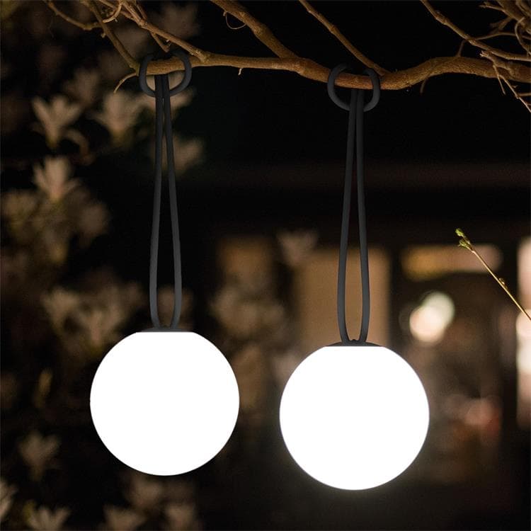 Lot de 2 Suspensions LED rechargeable d'extérieur Ø20cm BOLLEKE Anthracite