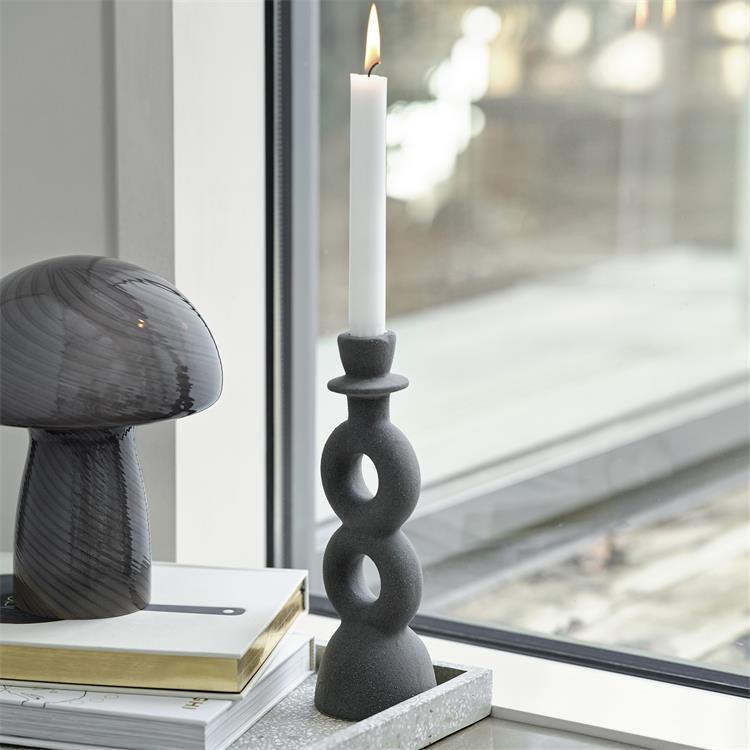 Lampe à poser Verre H23cm MUSHROOM S Gris