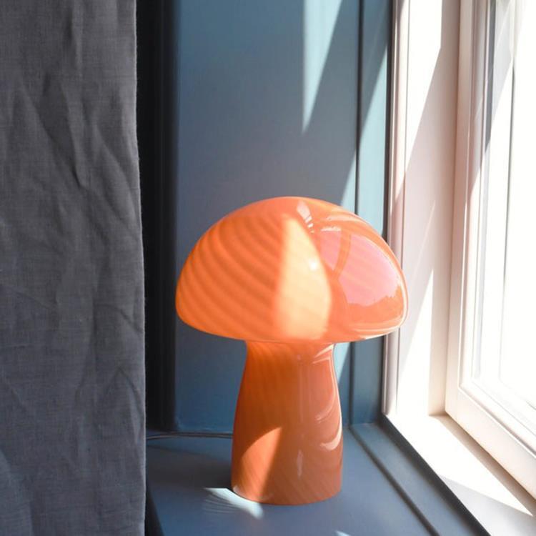 Lampe à poser Verre H23cm MUSHROOM S Orange
