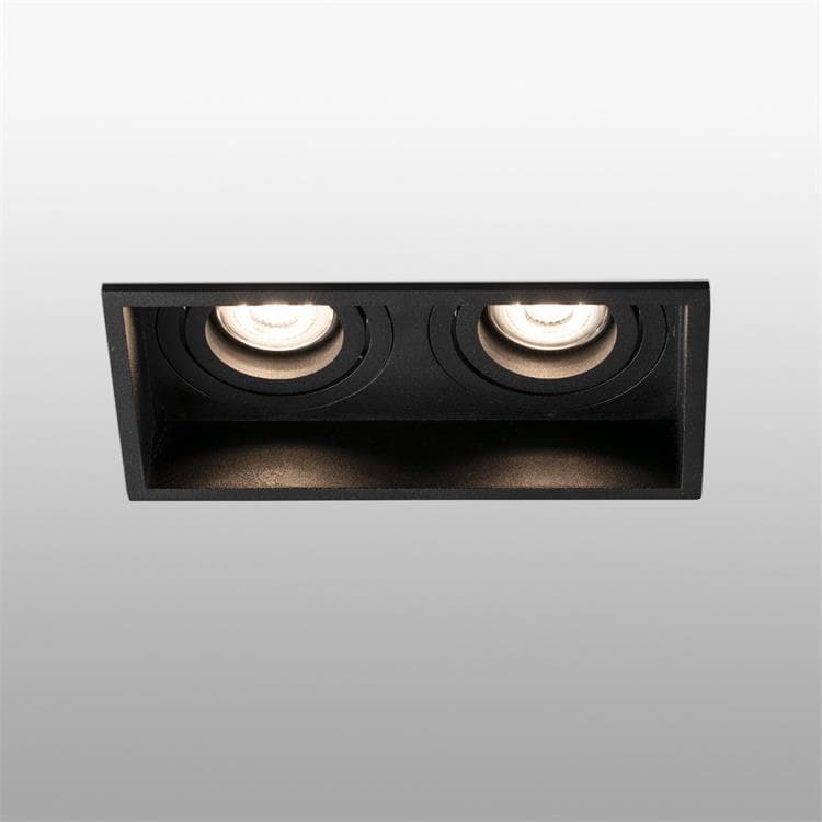 Spot Encastrable Orientable 2 Lumières avec porte-lampe L17.1cm HYDE Noir