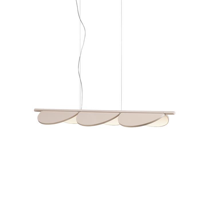 Suspension orientable LED 3 lumières L129cm ALMENDRA S3 nude