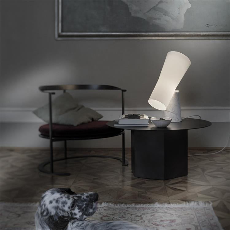 Lampe à poser Marbre H55cm NILE Blanc