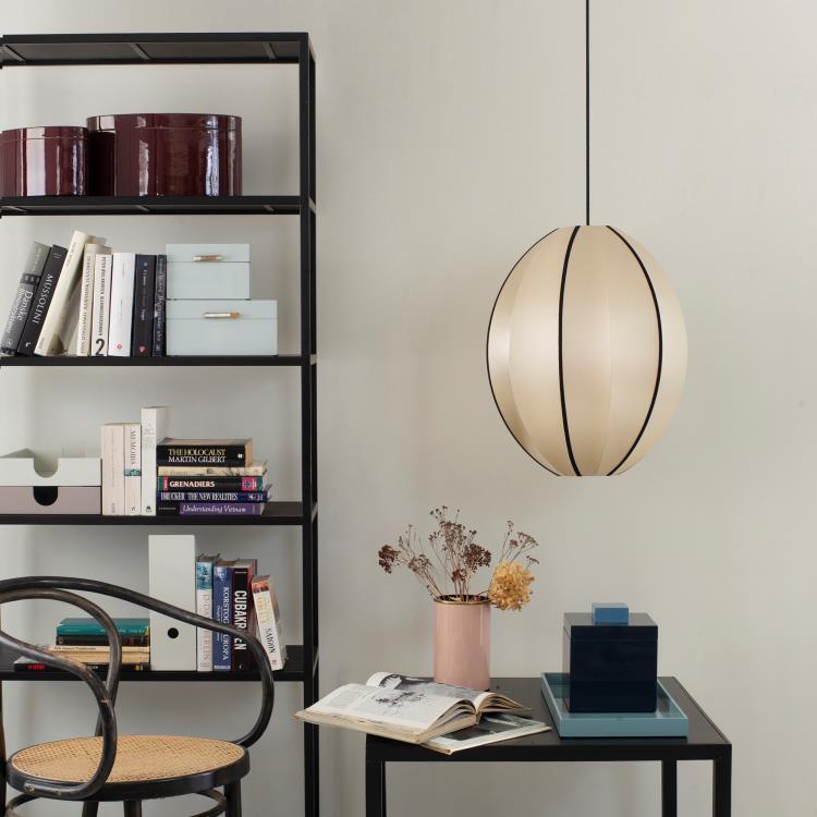 Suspension Soie H55cm OVAL L noir bronze