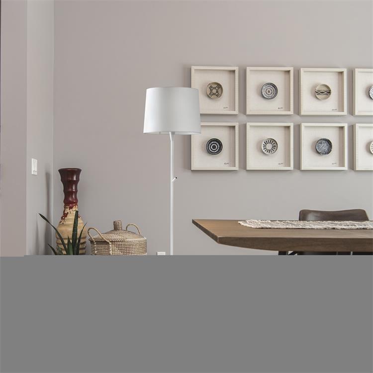 Lampadaire Métal/Textile H 154cm CONGA Blanc