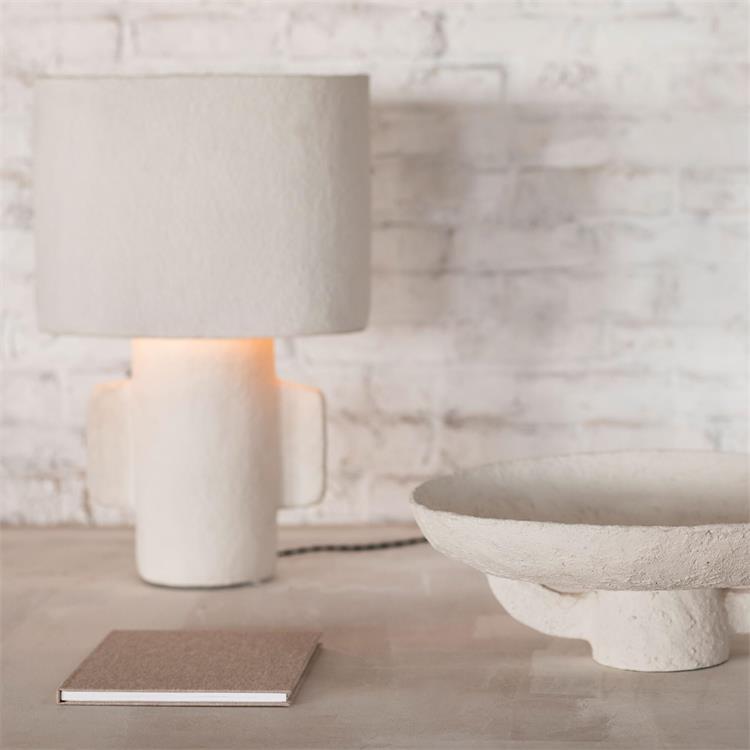 Lampe de table en papier maché H47.3cm EARTH Blanc