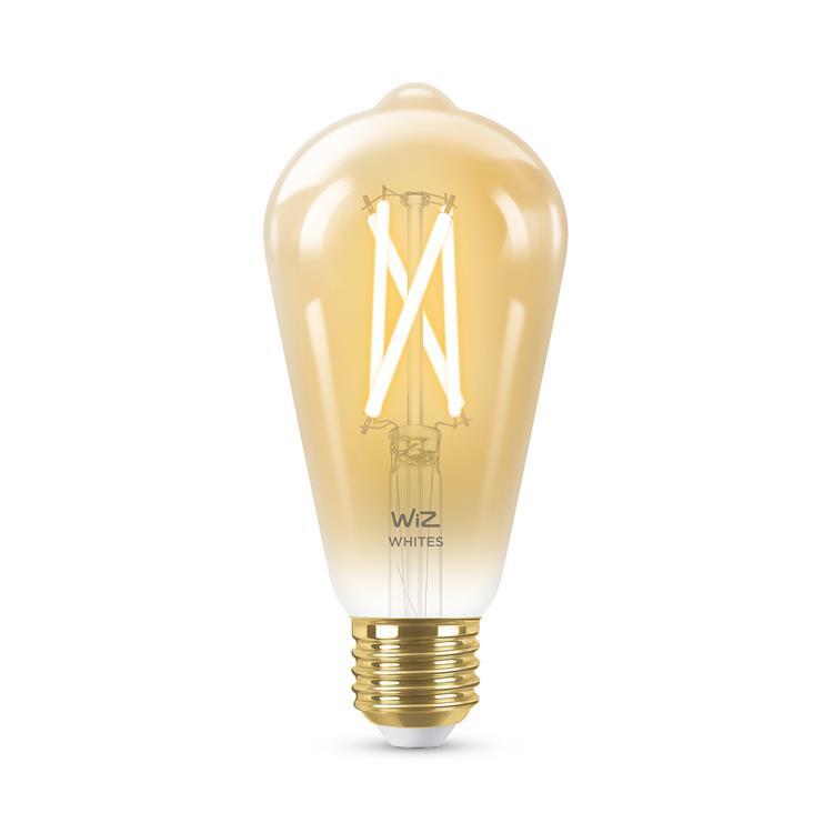 Ampoule LED connectée filament E27 6.7W=50W 640lm dimmable blanc chaud blanc froid Ø6.4cm EDISON ambre