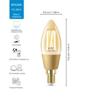 FLAMME Ampoule LED connectée filament E14 4.9W=25W 370lm dimmable