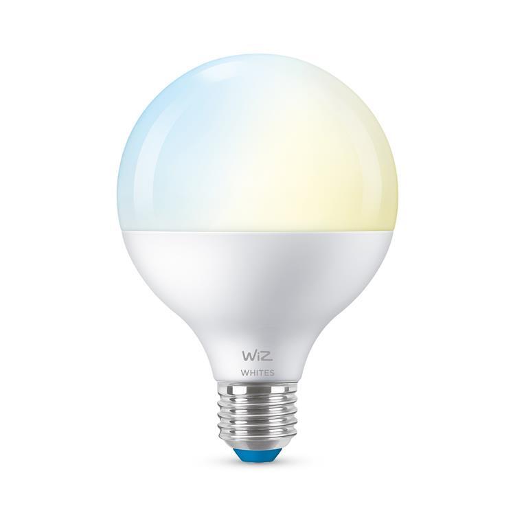 Ampoule LED connectée E27 11W=75W 1055lm dimmable blanc chaud blanc froid Ø9.5cm GLOBE Blanc