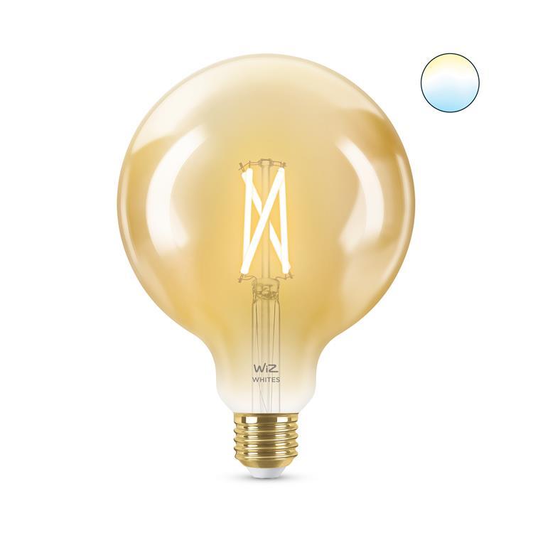 Ampoule LED connectée filament E27 6.7W=50W 640lm dimmable blanc chaud blanc froid Ø12.5cm GLOBE ambre