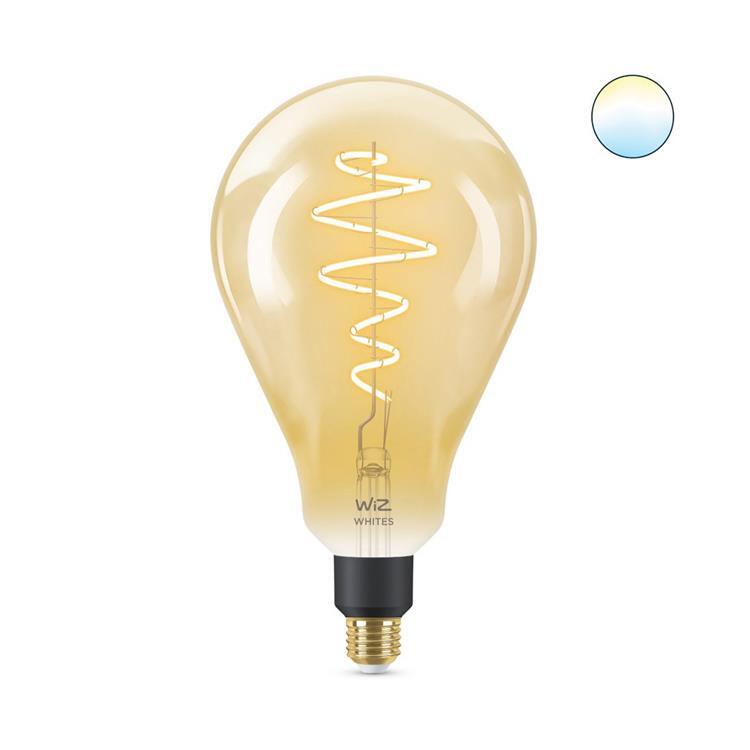 Ampoule LED connectée filament E27 6.5W=25W 390lm dimmable blanc chaud blanc froid Ø16cm POIRE ambre