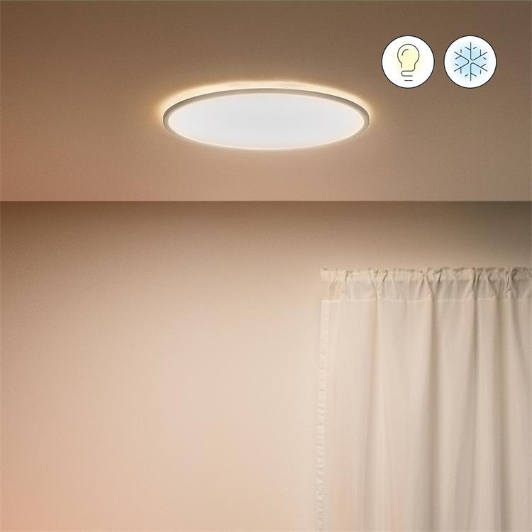 Plafonnier LED connecté dimmable blanc chaud blanc froid Ø43cm SUPERSLIM Blanc