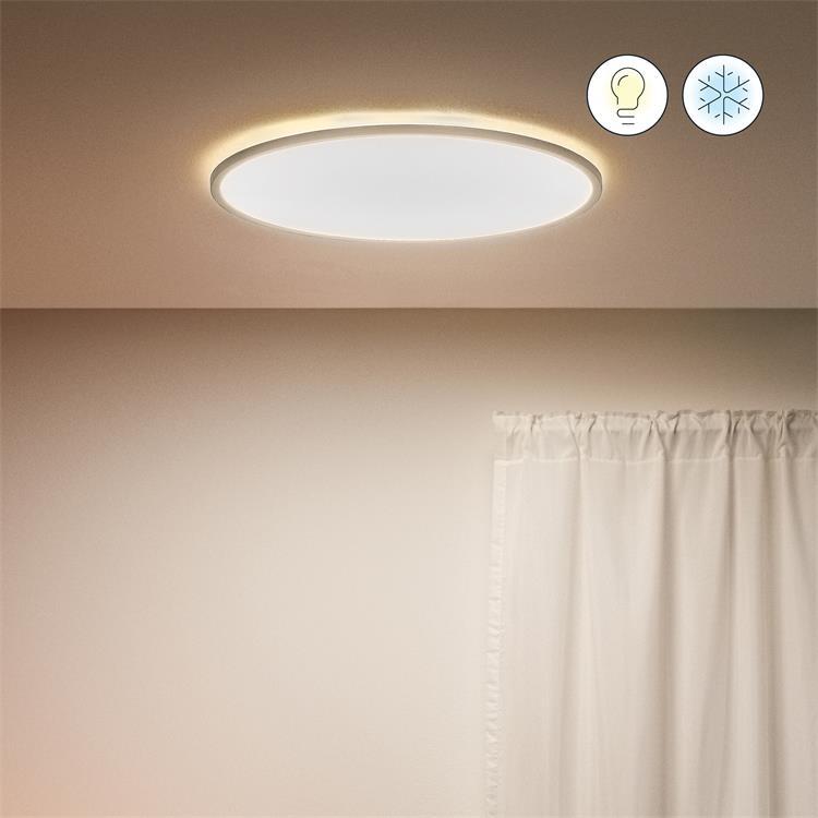 Plafonnier LED connecté dimmable blanc chaud blanc froid Ø55cm SUPERSLIM Blanc