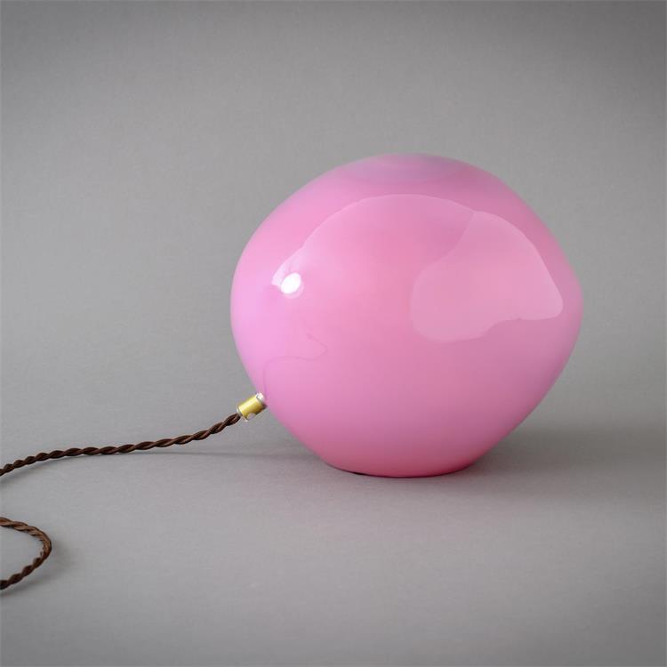 Lampe à poser Verre faite main H22cm BON BON pink