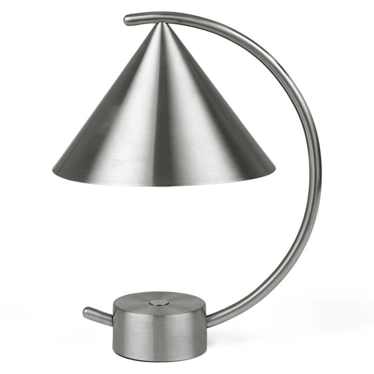 Lampe de chevet H26cm MERIDIAN LAMP acier brossé