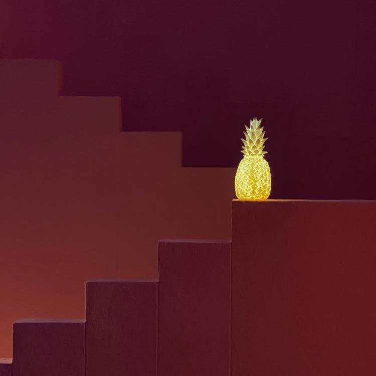 Lampe/Veilleuse LED RGB Ananas H35cm PINACOLADA ivoire