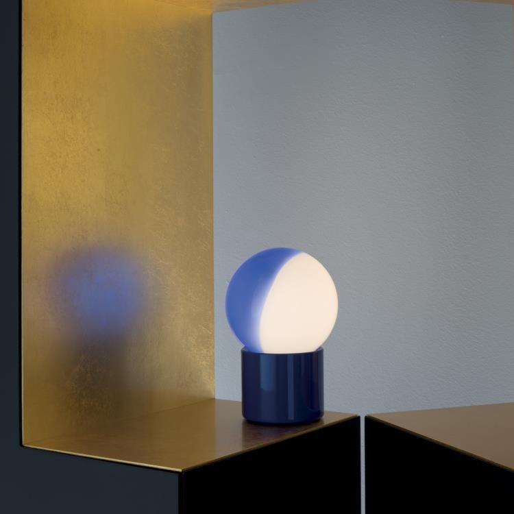 Lampe à poser LED Métal/Verre H23cm PULCE Bleu