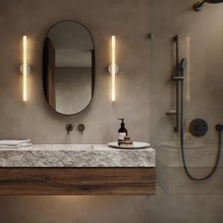 Applique murale LED miroir salle de bain métal verre E14 lampe luminaire de  salle de bain avec prise éléctrique