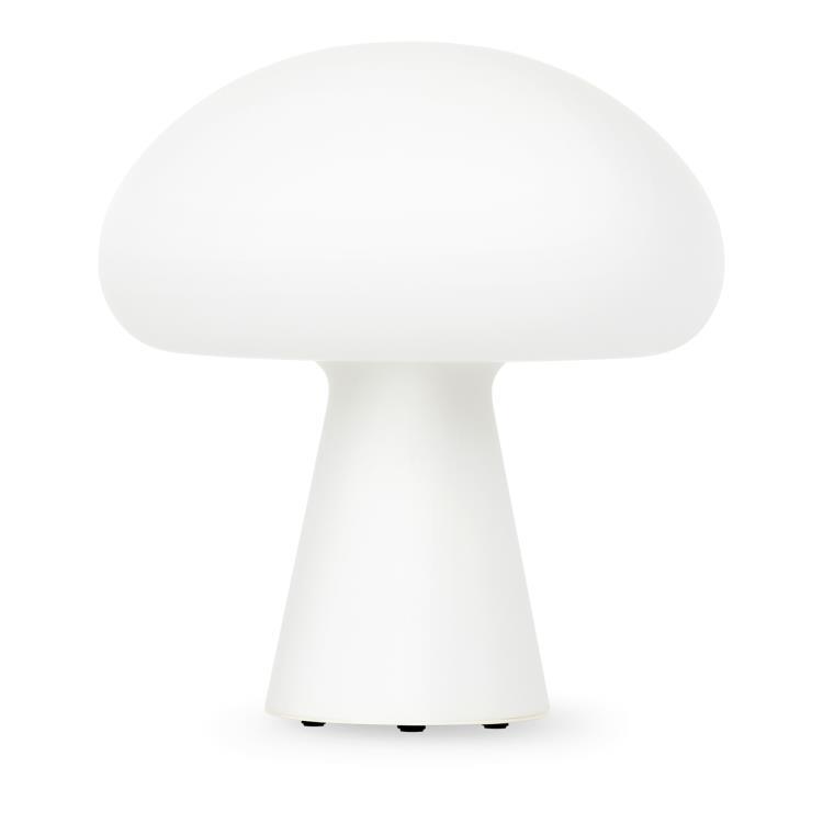 OBELLO-Lampe à poser d'extérieur Verre H24cm blanc opalin GUBI - desi