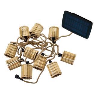 Guirlande lumineuse bambou et rotin solaire et rechargeable 5M