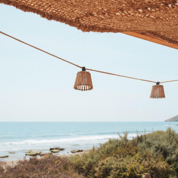 Guirlande lumineuse d'extérieur câble en jute L8m OKINAWA Marron