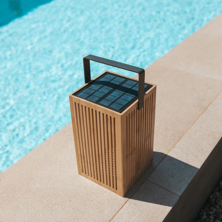 Lanterne solaire d'extérieur sans fil H24cm OKINAWA Marron