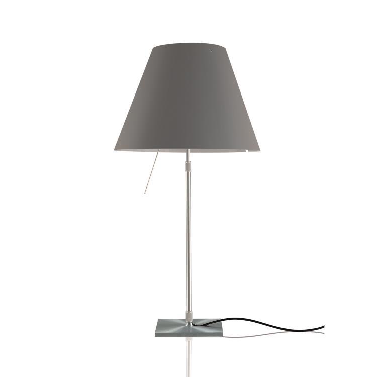 Lampe à poser avec interrupteur H110cm COSTANZA Aluminium / Abat-jour gris béton