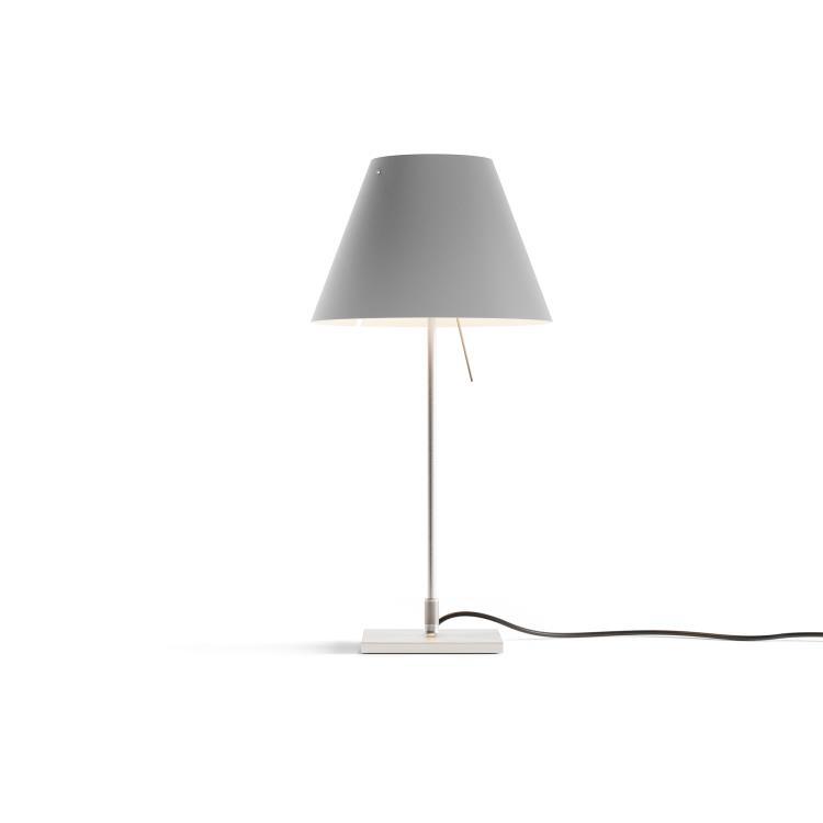 Lampe à poser H51cm avec interrupteur COSTANZINA Aluminium / Abat-jour gris béton
