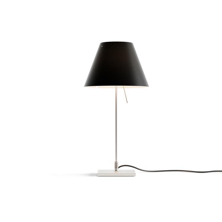 Lampe à poser H51cm avec interrupteur COSTANZINA Aluminium / Abat-jour noir réglisse