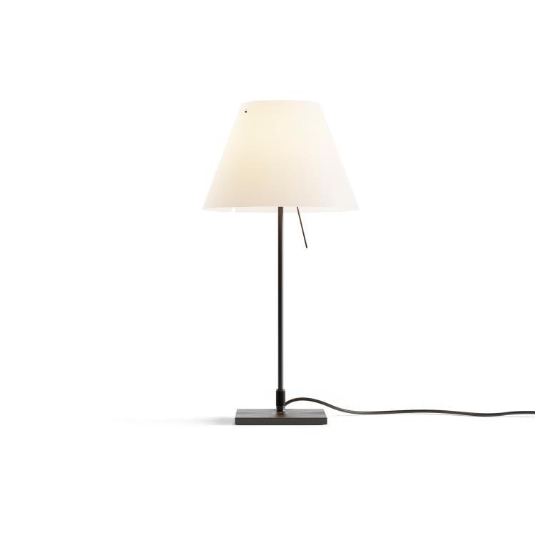 Lampe à poser H51cm avec interrupteur COSTANZINA Noir / Abat-jour blanc