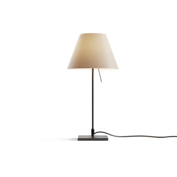 Lampe à poser H51cm avec interrupteur COSTANZINA Noir / Abat-jour noisette