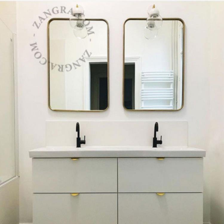 Applique murale avec bras laiton H15cm PORCELAINE Transparent et Laiton