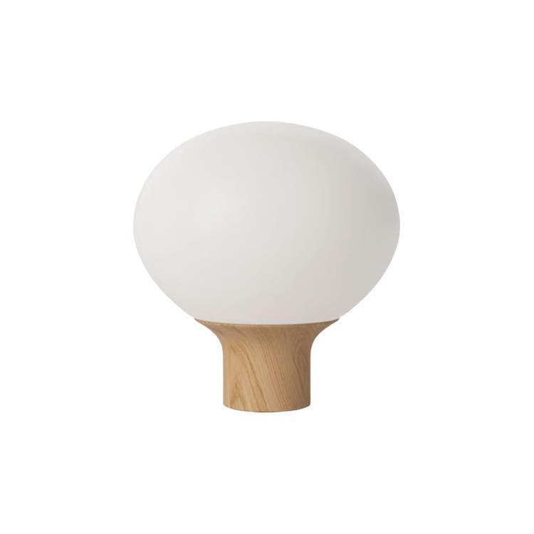 ACORN-Lampe à poser chêne et verre opalin Ø32cm