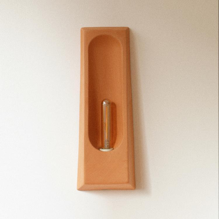 Applique murale Terre Cuite Emaillée H33cm ALCOVE TERRA M terracotta