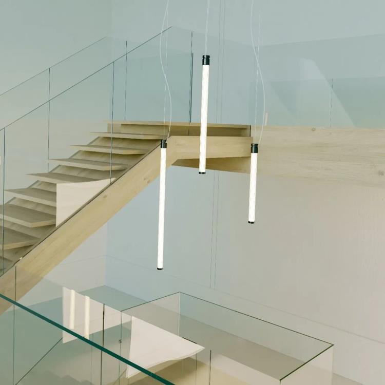 Suspension 3 lumières LED avec dimmer H145cm OORT Blanc miroir