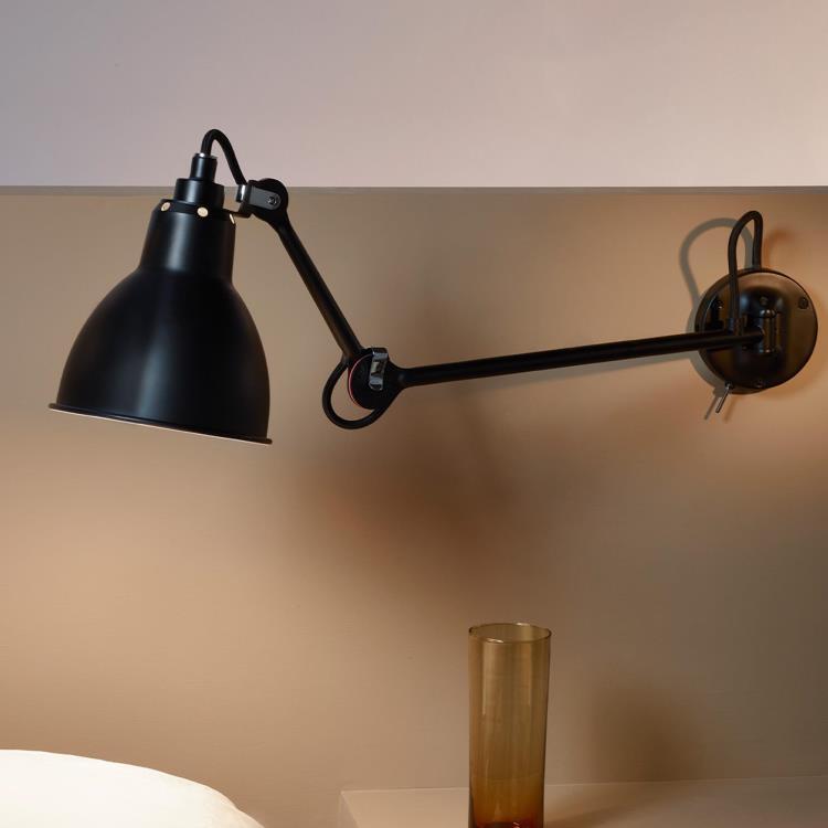 Applique murale avec interrupteur L37cm LAMPE GRAS N°204 Noir