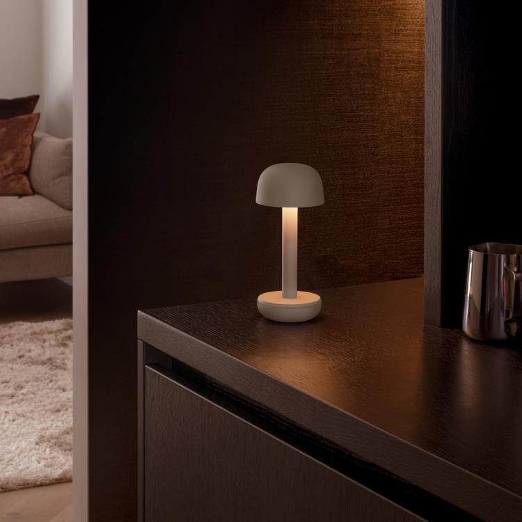 Lampe à poser LED d'extérieur sans fil & rechargeable H21.2cm TWO beige