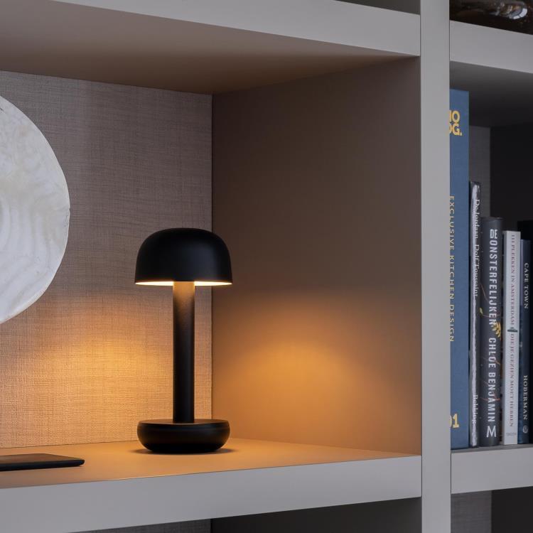 Lampe à poser LED d'extérieur sans fil & rechargeable H21.2cm TWO Noir