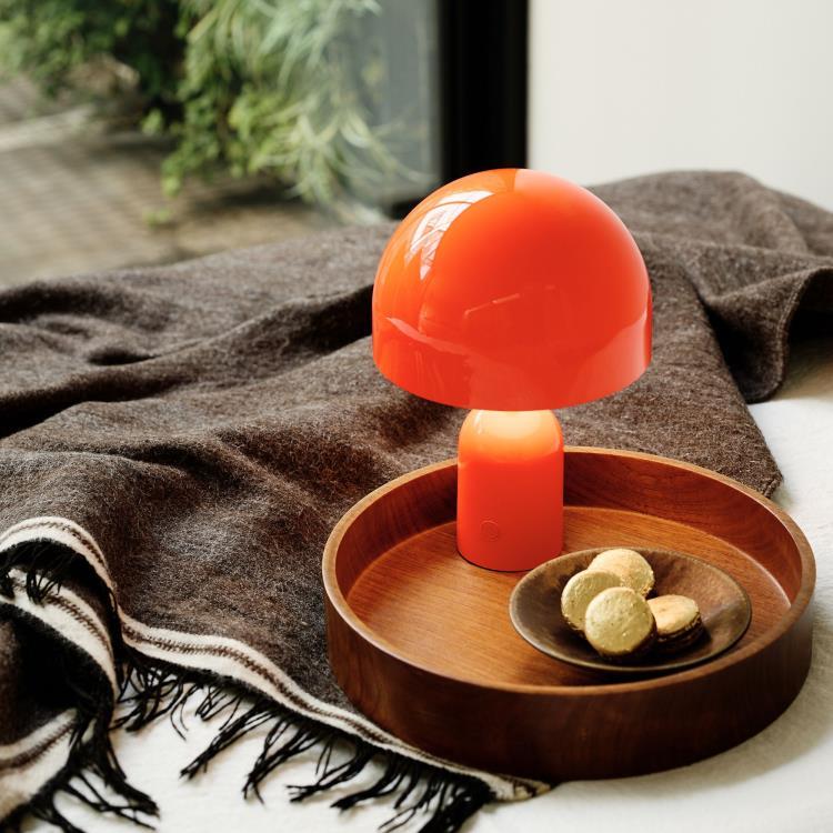 Lampe à poser LED rechargeable avec dimmer H28cm BELL PORTABLE Orange