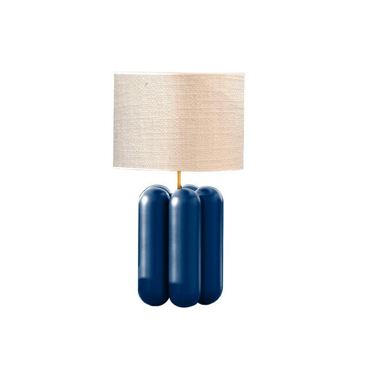 Lampe à poser Bois H57cm LA LAMPE CHARLOTTE Bleu / Laine bouclée