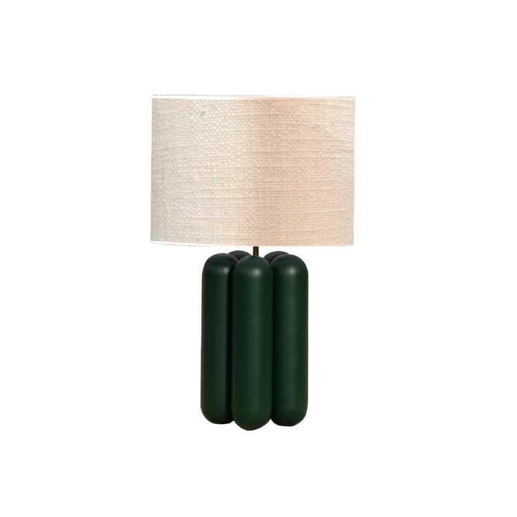 Lampe à poser Bois H57cm LA LAMPE CHARLOTTE Vert / Laine bouclée