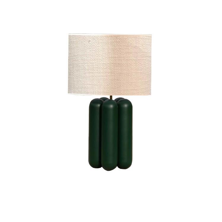 Lampe à poser Bois H32cm LA PETITE LAMPE CHARLOTTE Vert / Laine bouclée