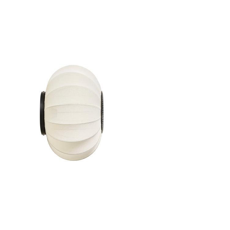Applique murale ovale polyester tricoté Ø45cm KNIT WIT OVAL blanc perle