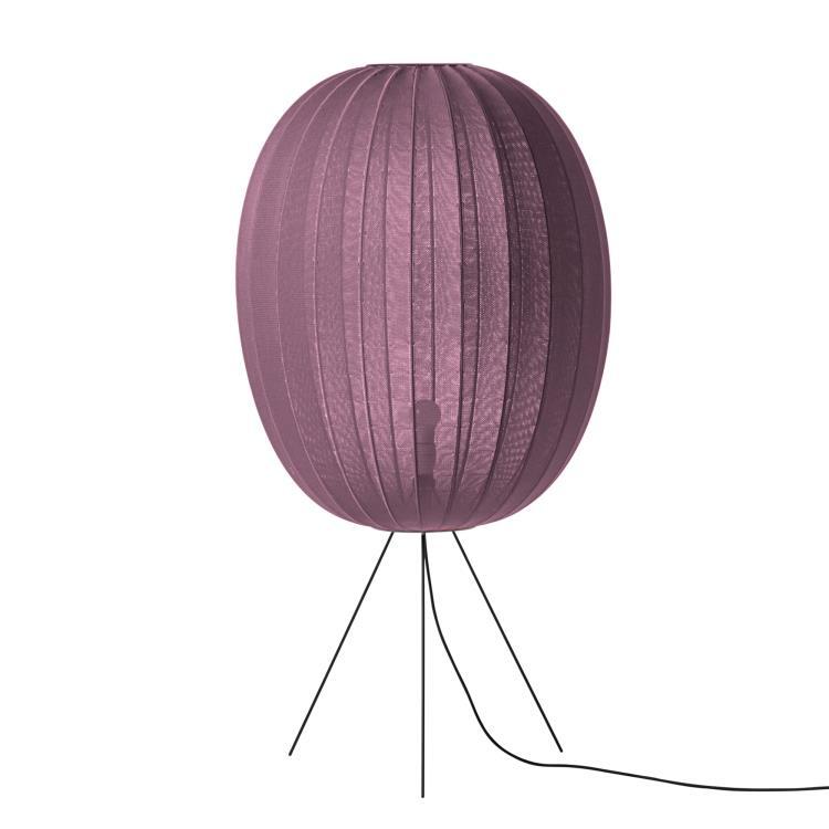 Lampe de sol ovale polyester tricoté Ø65cm KNIT WIT HIGH MEDIUM Burgundy