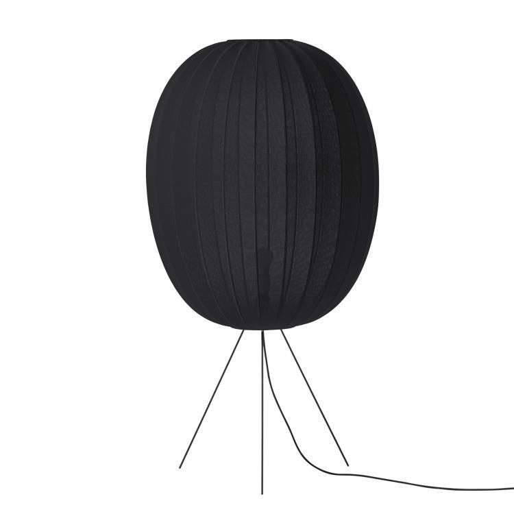 Lampe de sol ovale polyester tricoté Ø65cm KNIT WIT HIGH MEDIUM Noir