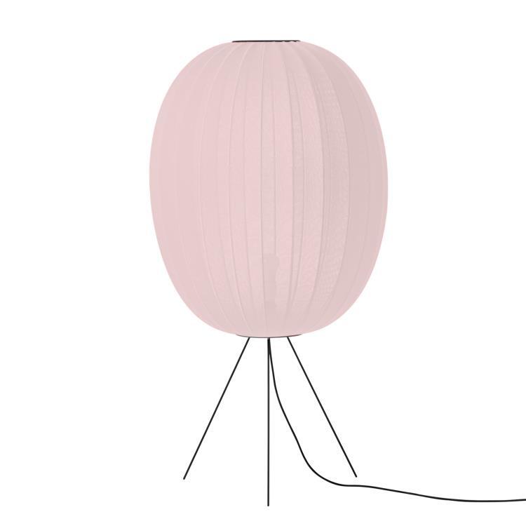 Lampe de sol ovale polyester tricoté Ø65cm KNIT WIT HIGH MEDIUM Rose clair