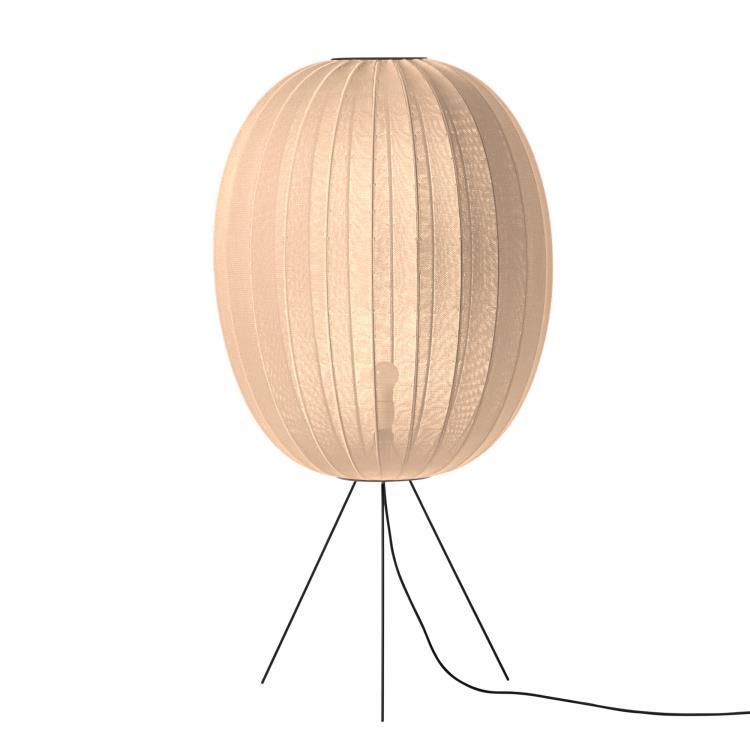 Lampe de sol ovale polyester tricoté Ø65cm KNIT WIT HIGH MEDIUM Sand Stone