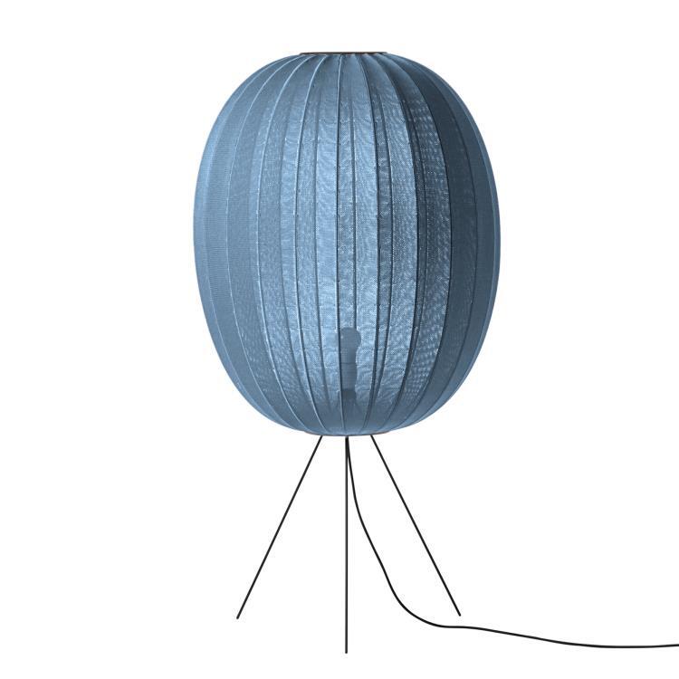 Lampe de sol ovale polyester tricoté Ø65cm KNIT WIT HIGH MEDIUM Stone Blue