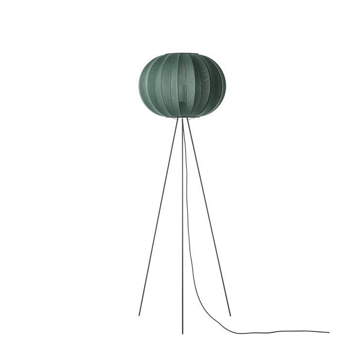 Lampadaire rond polyester tricoté Ø45cm KNIT WIT HIGH Tweed Green